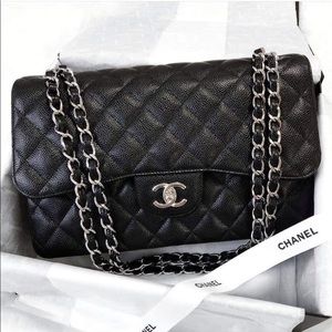 Black Chanel Caviar Jumbo Bag